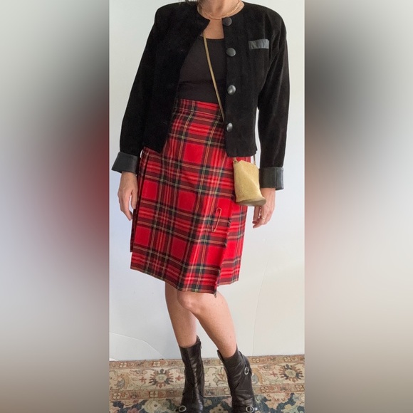 Vintage Land’s End Tartan Plaid Wool Kilt Wrap Skirt Made in Ireland 🇮🇪 - Picture 8 of 15